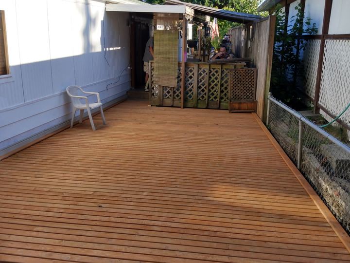 Completed wood deck