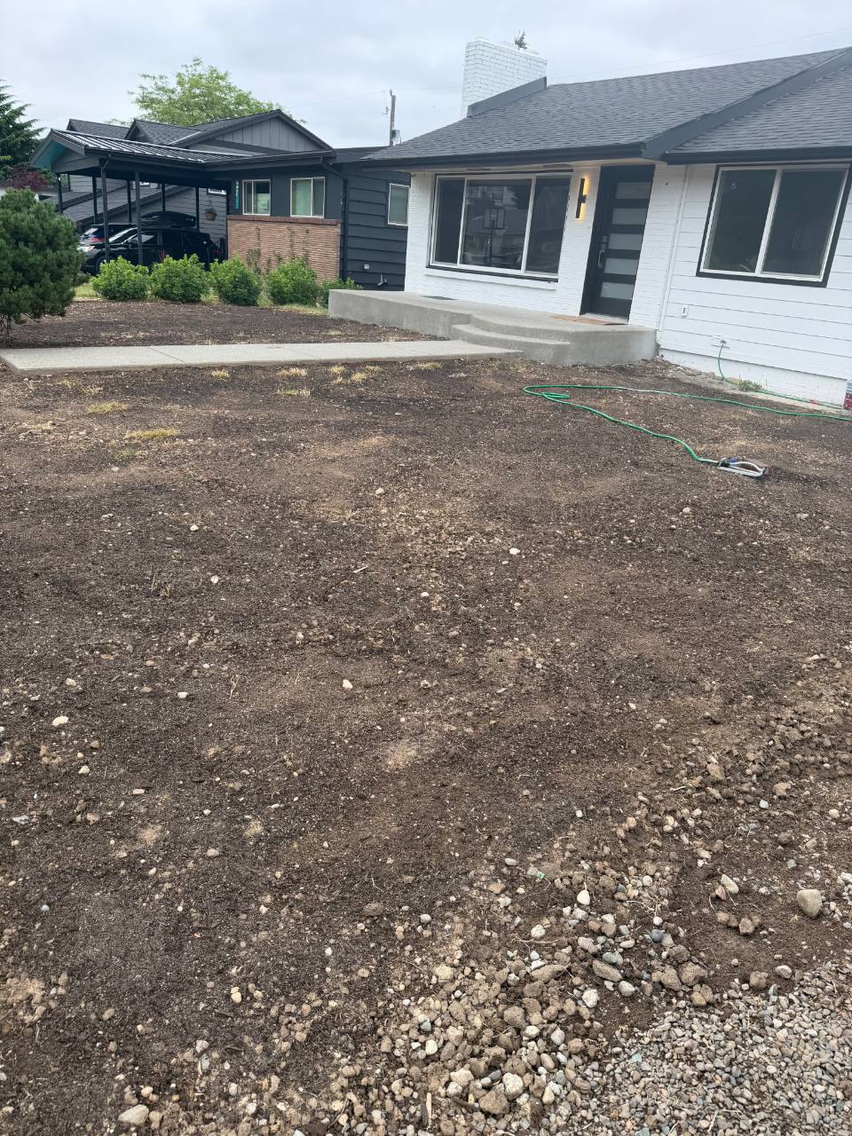 Yard prepared for sod planting